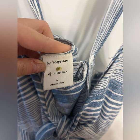 By Together Blue and White Stripped Dress - Picture 8 of 11